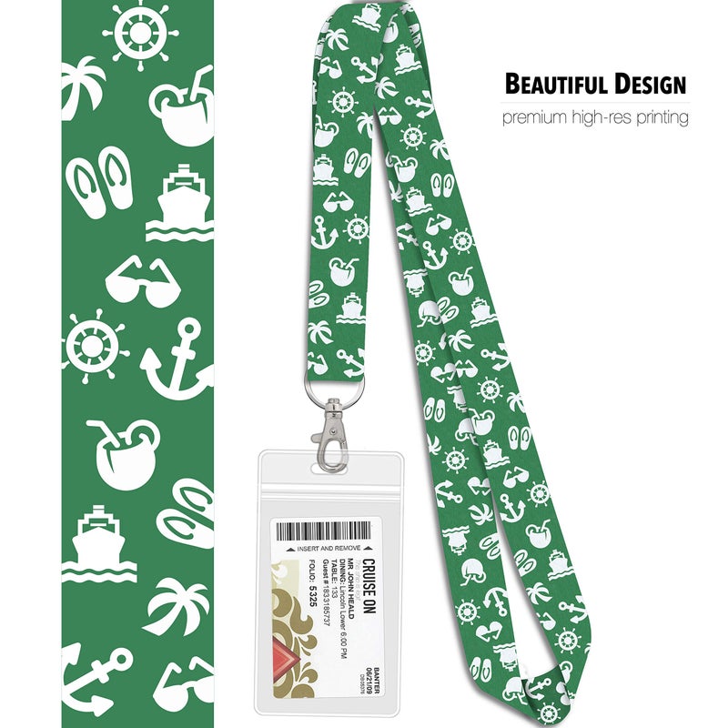 Cruise On Lanyards for Cruise Ship Cards (2-Pack) in 2026 & 2027, Cruise Lanyard with ID Holder, Detachable Key Card Badge & Waterproof Ship Card Holder (Emeral Sea Green) - Image 5